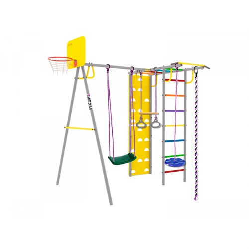 Midzumi Rainbow Medium Спортивно-игровой комплекс с подвесными пластиковыми качелями - фото 103505