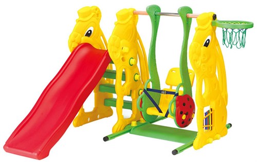 Горка Ching-Ching SL-08 Заяц+ баскетбольное кольцо + качели - фото 105097