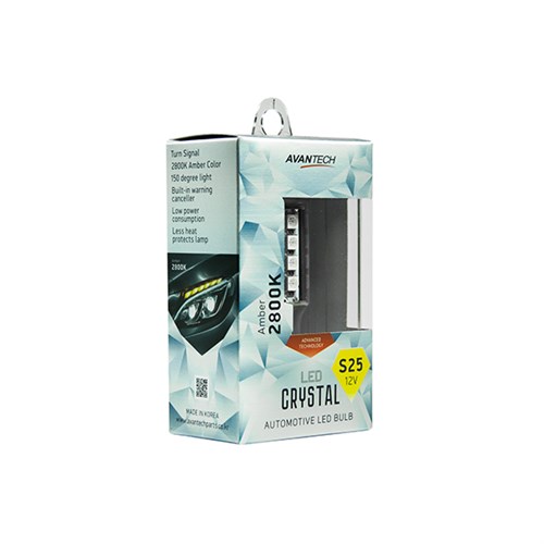 Лампа светодиодная Avantech 12V LED S25 BAU15s 2800K (оранж.+ резистор), 1 шт. - фото 122309