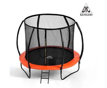 Батут DFC KENGOO II 10ft внутр.сетка, лестница, оранж/черн (305см)