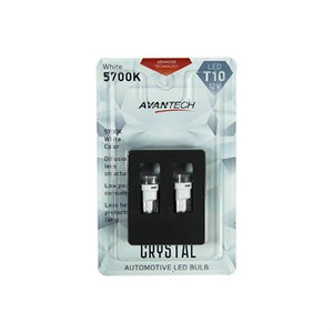 Лампа светодиодная Avantech 12V LED T10 W5W 5700K (линза), комплект из 2 шт.