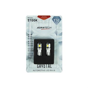 Лампа светодиодная Avantech 12V LED T10 W5W 5700K (резистор), комплект из 2 шт.