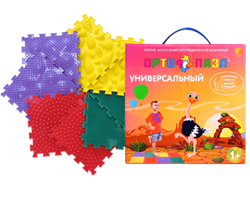 Коврик массажный (ортопедический) модульный "ОРТО ПАЗЛ", МИКС "Универсальный"