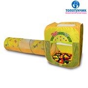 Игровой домик квадратный + туннель + 100 шариков CBH-23